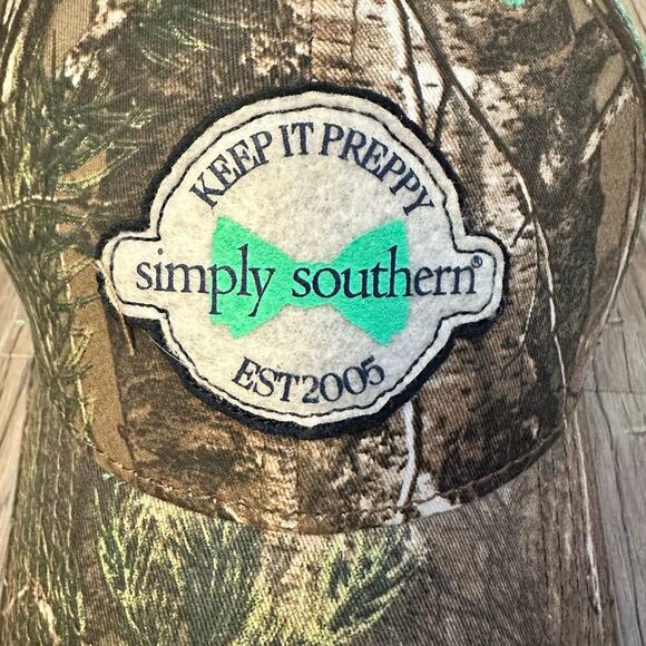 Simply Southern Keep It Preppy Camo‎ Teal Trucker Hat Adjustable - Picture 2 of 7